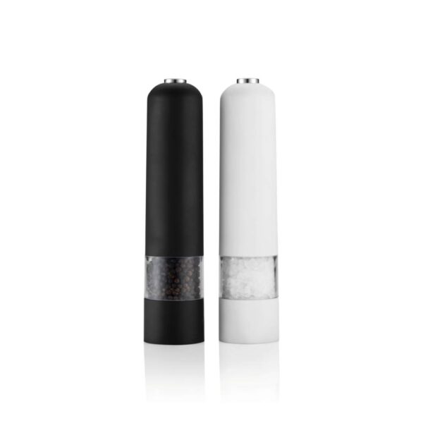 Electric pepper and salt mill set