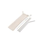 Reusable stainless steel 3 pcs straw set