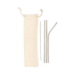 Reusable stainless steel 3 pcs straw set - Image 3