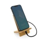 Bamboo phone stand in kraft box - Image 3
