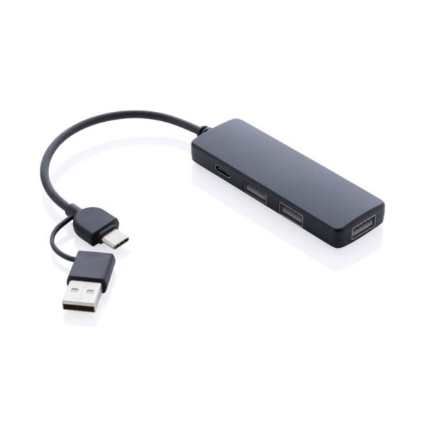 RCS recycled plastic USB hub with dual input
