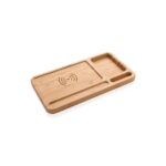 Bamboo desk organiser 5W wireless charger