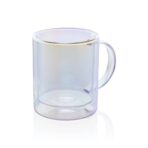 Deluxe double wall electroplated glass mug