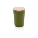 GRS certified recycled PP mug with bamboo lid