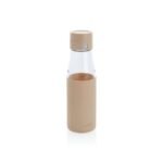 Ukiyo glass hydration tracking bottle with sleeve