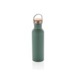 Modern stainless steel bottle with bamboo lid