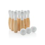 Wooden skittles set