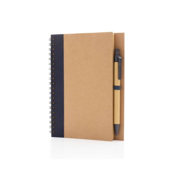 Kraft spiral notebook with pen