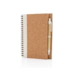 Cork spiral notebook with pen