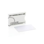 Anti-skimming RFID shield card with active jamming chip