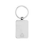 RCS recycled zinc alloy rectangle keychain with bamboo - Image 3