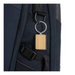 RCS recycled zinc alloy rectangle keychain with bamboo - Image 5