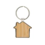 RCS recycled zinc alloy house keychain with bamboo