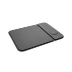 Swiss peak RCS recycled PU 15W 3 in 1 charging mousepad