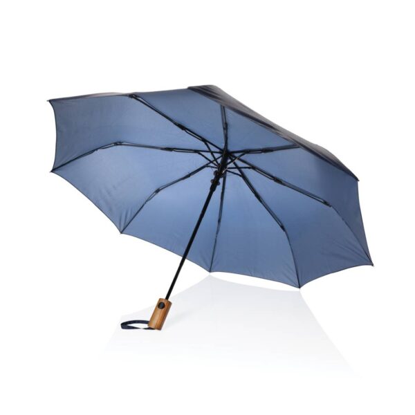 Kaycey 21" AWARE™ RPET Acacia wood mini auto open umbrella