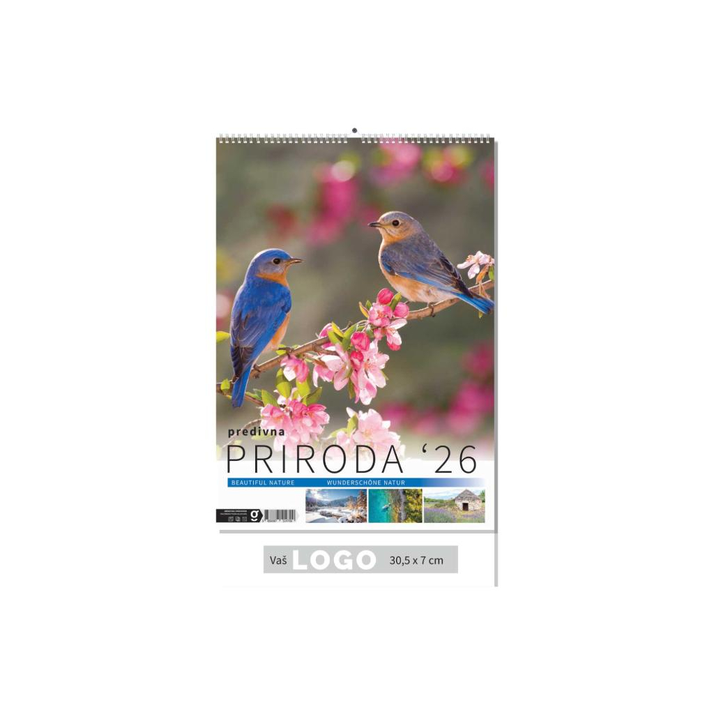 "PRIRODA" 13 list., dim: 30,5x50 cm, PVC vrećica, P/50, color kalendar
