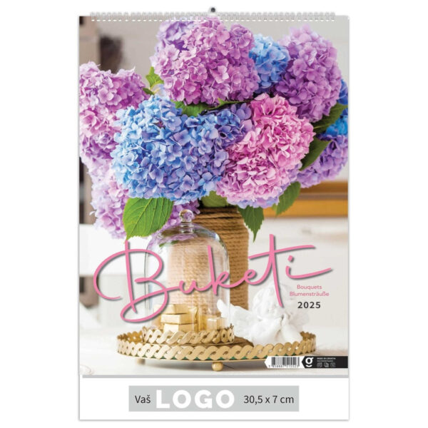 "BOUQUETS" 13 sheets, dim: 30.5x50 cm, PVC bag, P/50, color calendar