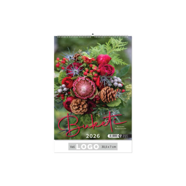 "BUKETI" 13 list., dim: 30,5x50 cm, PVC vrećica, P/50, color kalendar