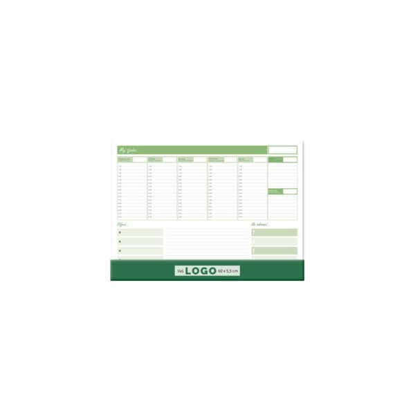 Desk pad GREEN, ruler, dim: 47x34 cm, P/20