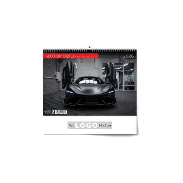 "AUTOMOBILI" 13 list., dim: 33,5x31 cm, PVC vrećica, P/50, color kalendar
