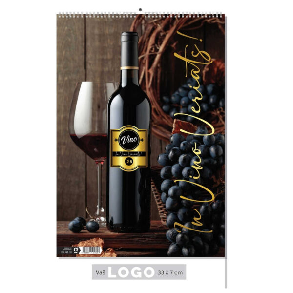 "VINO" 13 listova, dim: 33x55 cm, PVC vrećica, P/40, kalendar u boji