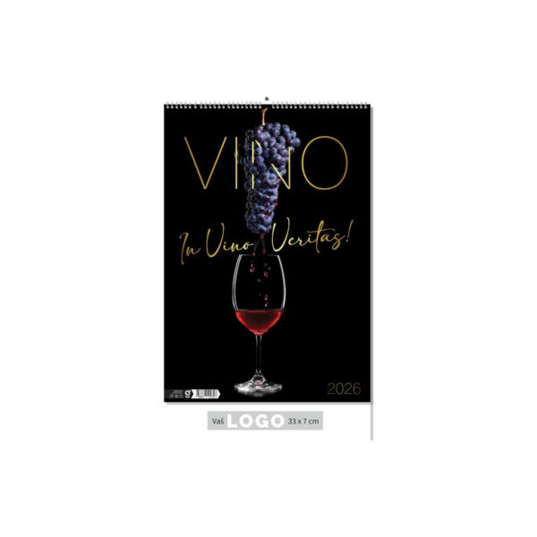 "VINO" 13 list., dim: 33x55 cm, PVC vrećica, P/40, color kalendar