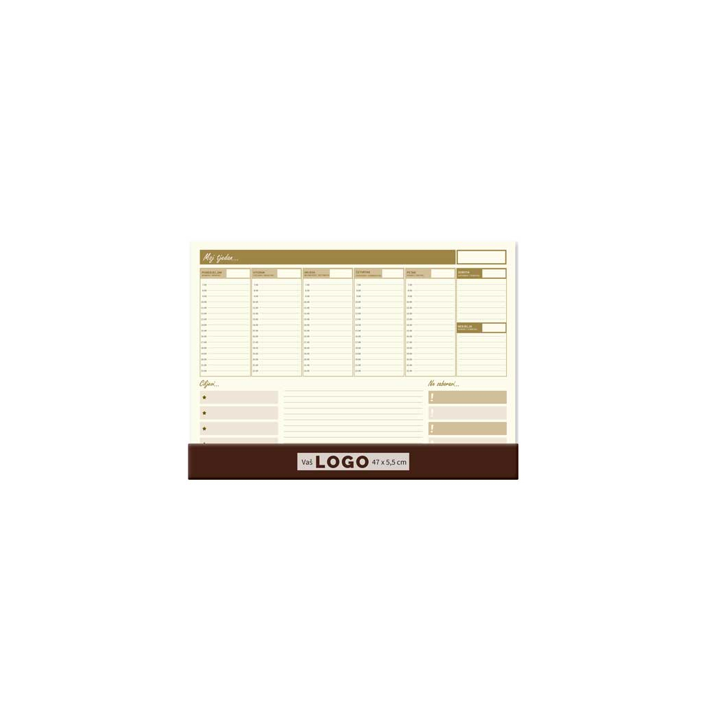 Stolna mapa ŠAMOA, ravnalo, dim:47x34cm, P/20