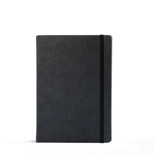 "BLOOM" BLACK NOTEBOOK A5, with elastic band, dim: 14.8x21 cm, P/20