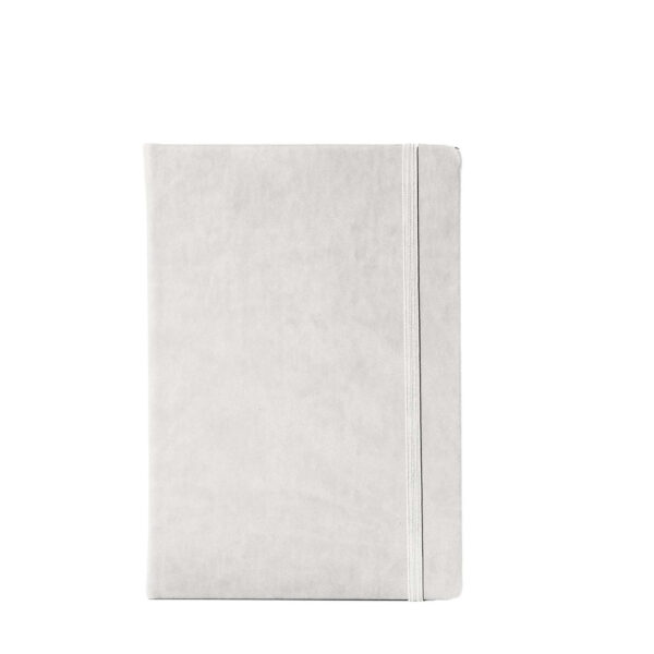 "BLOOM" WHITE NOTEBOOK A5, with elastic band, dim: 14.8x21 cm, P/20