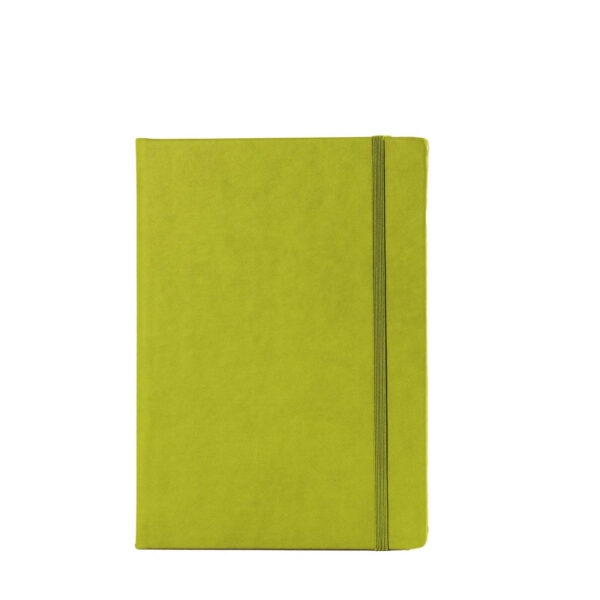 "BLOOM" KIWI GREEN NOTEBOOK A5, with elastic band, dim: 14.8x21 cm, P/20