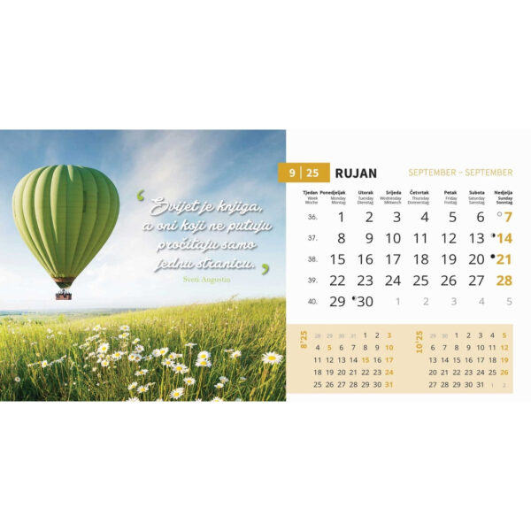 "MOTIVATIONAL" 13 sheets, dim: 20.5x14.5 cm, desk calendar, envelope, P/100