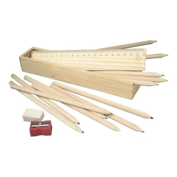 Wooden box with pencils Carmelita