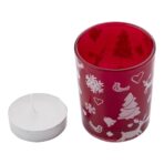 Glass candle holder with Christmas decorations Kirsten