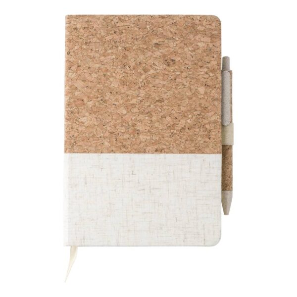 Cork and linen notebook and wheatstraw ballpen Kenzo