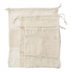 Set of three reusasable cotton mesh produce bags Adele - Image 3