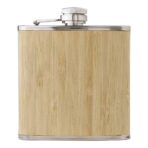 Stainless steel and bamboo hip flask Hayden - Image 3