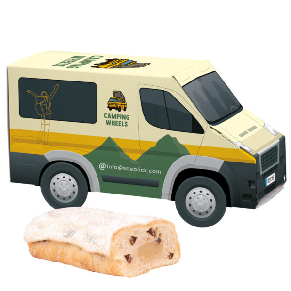 3D present van, 4 WEISS mini gingerbreads