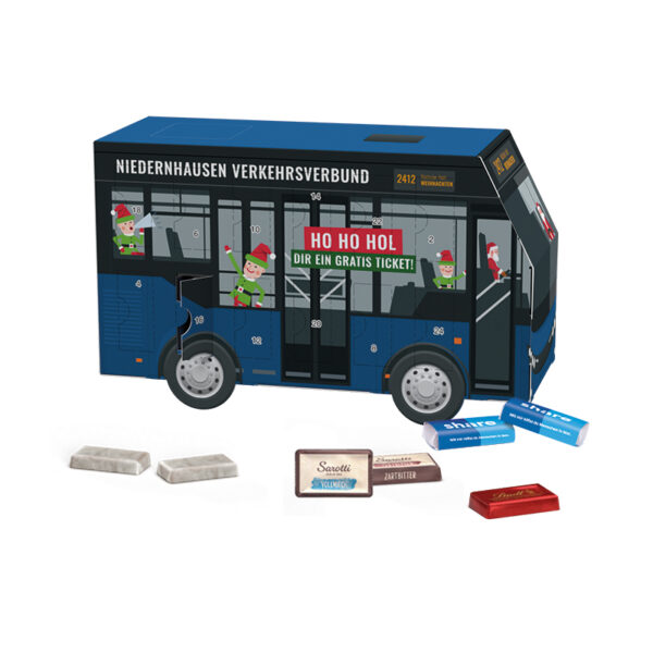 Advent calendar bus, Lindt mini chocolate bars