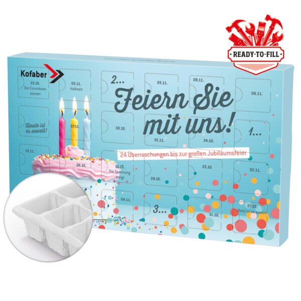 Advent calendar eco L, cardboard inlay, cutomised content