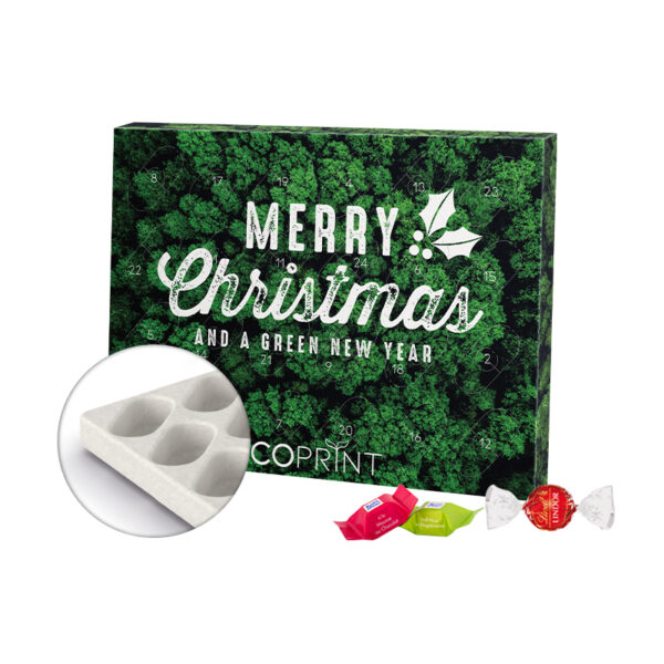 Advent calendar eco XL, cardboard inlay, Lindt LINDOR milkballs