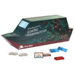 Advent calendar boat, neapolitain in glassin paper