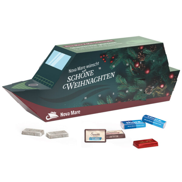 Advent calendar boat, Sarotti chocolate bars mixed