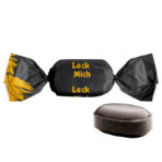 Liquorice sweet, unfilled, in compostable white wrapper - Image 2