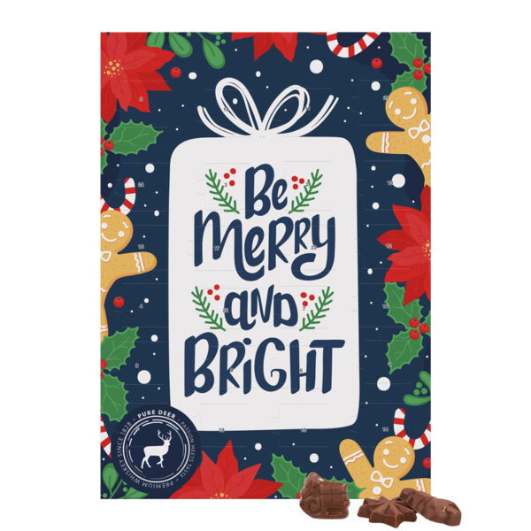 Classic wall advent calendar, landscape, filled with Friedel milk chocolate