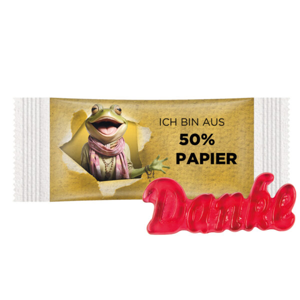 Trolli jelly gum single "danke", foil white