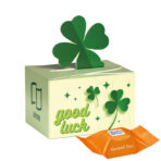 Mini gift box cloverleaf, Ritter SPORT chocolate cubes double caramel - Image 2