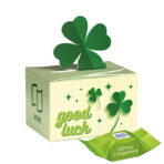 Mini gift box cloverleaf, Ritter SPORT chocolate cubes whole Hazelnut in Praline Cream - Image 2