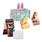 Mini gift box round, tea light & matchbook easter