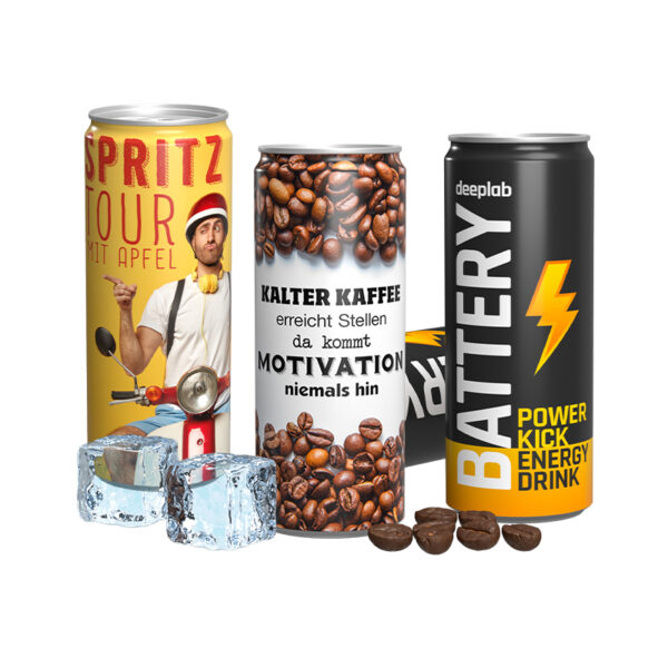 Beverage can 250 ml apple spritzer, sleeve foil transparent