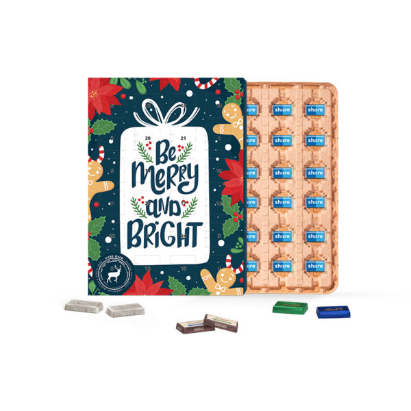 Brand wall advent calendar ECO, cardboard inlay, Sarotti mini chocolate bars
